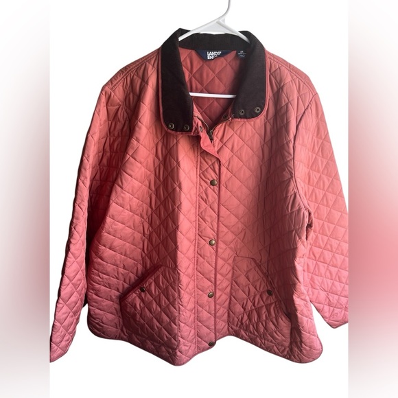 Lands End Women’s Plus Quilted Primaloft Insulated Mauve Barn Jacket 2X - Picture 1 of 8